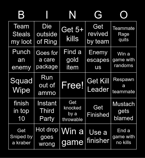 Apex Bingo Card