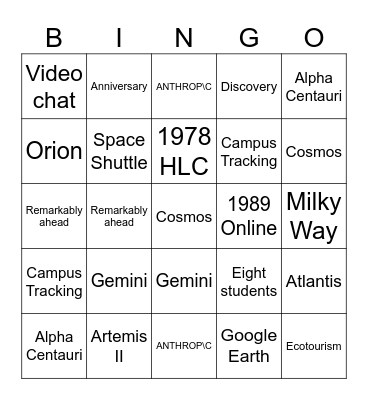 Launch Sequence Bingo Card