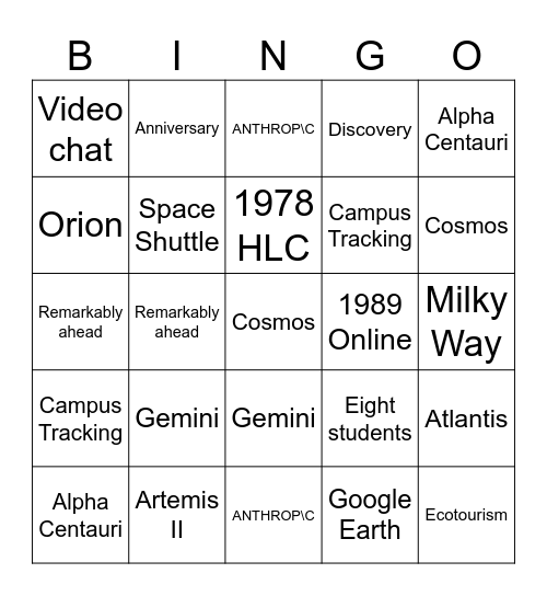 Launch Sequence Bingo Card