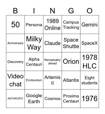 Launch Sequence Bingo Card