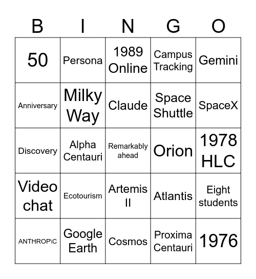 Launch Sequence Bingo Card