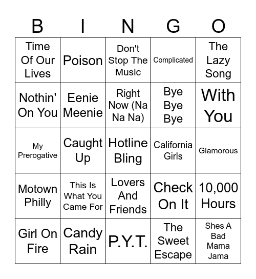 Mingo 5 Bingo Card
