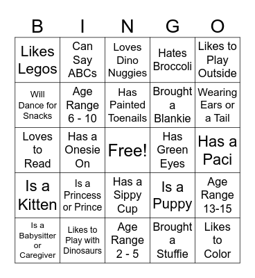 Getting to Know Us Bingo Card
