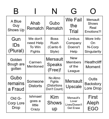 Jesussar's Canto 10 Bingo Card