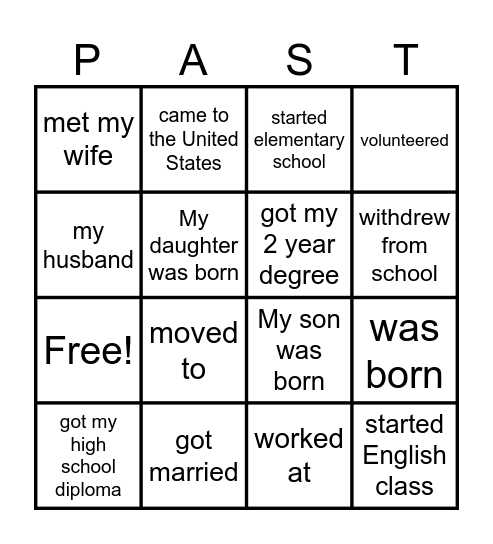 Background Bingo Card