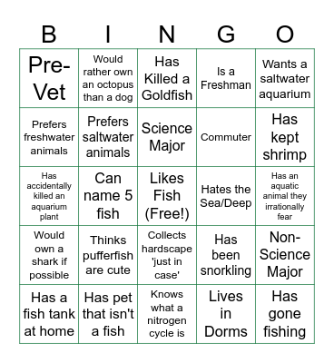 Fin-troductions!!! Bingo Card