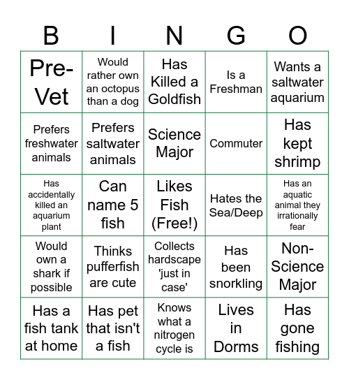 Fin-troductions!!! Bingo Card