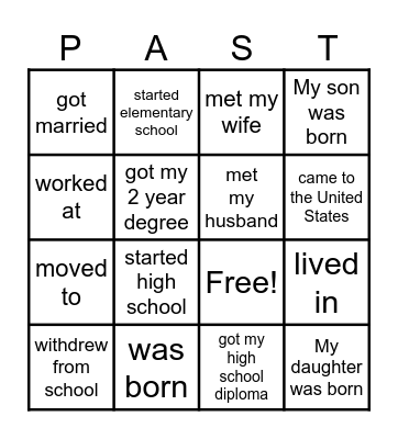 Background Bingo Card