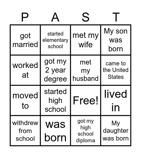 Background Bingo Card