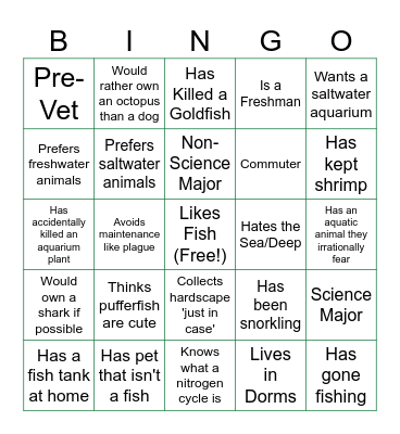 Fin-troductions!!! Bingo Card