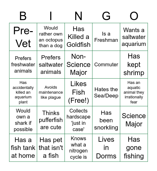 Fin-troductions!!! Bingo Card