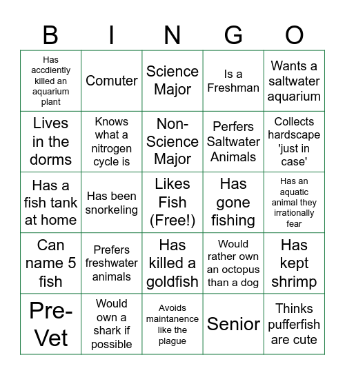 Fin-troductions!!! Bingo Card