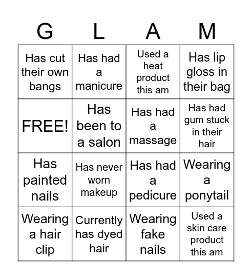 COSMETOLOGY Bingo Card