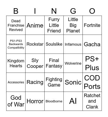 State of Play 09/03/26 Bingo Card