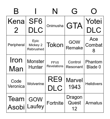 State of Play 9.3.2026 Bingo Card