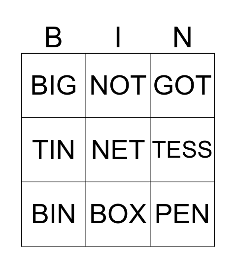 BINGO Card