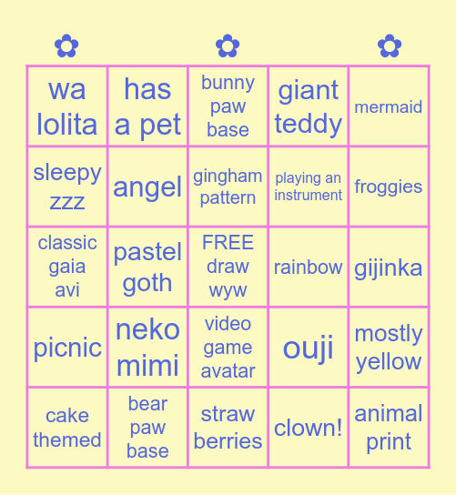 I WILL DRAW... Bingo Card