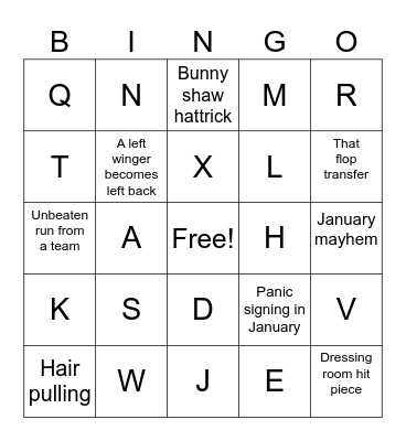 WSL BINGO Card