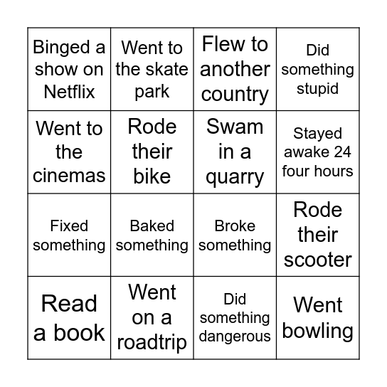 Holidays - find someone who... Bingo Card