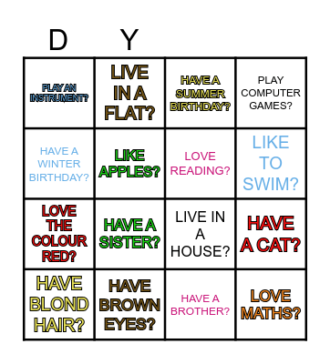 GET TO KNOW BINGO! Bingo Card