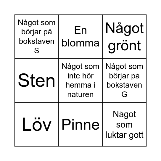 FRITIDSBINGO Card