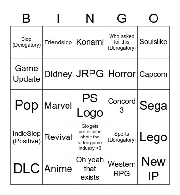 State of play Sep 2026 Bingo Card