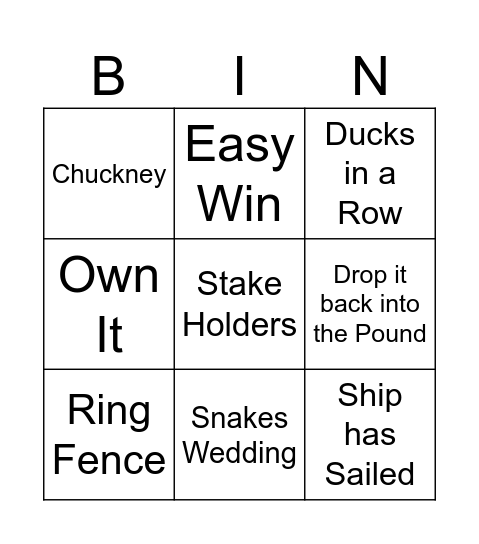 Buzzword Bingo Card