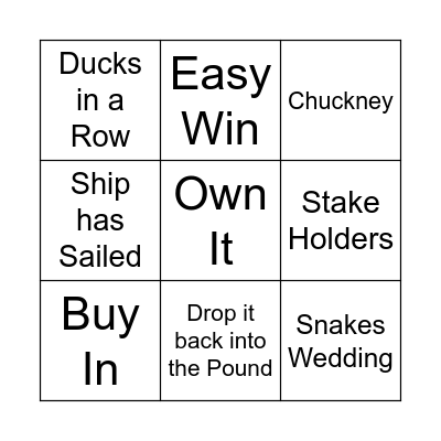 Buzzword Bingo Card