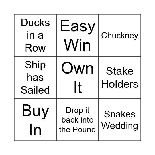 Buzzword Bingo Card