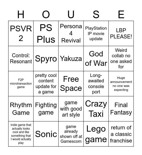State of Play/ State of Play Japan 9.3.26 Bingo Card