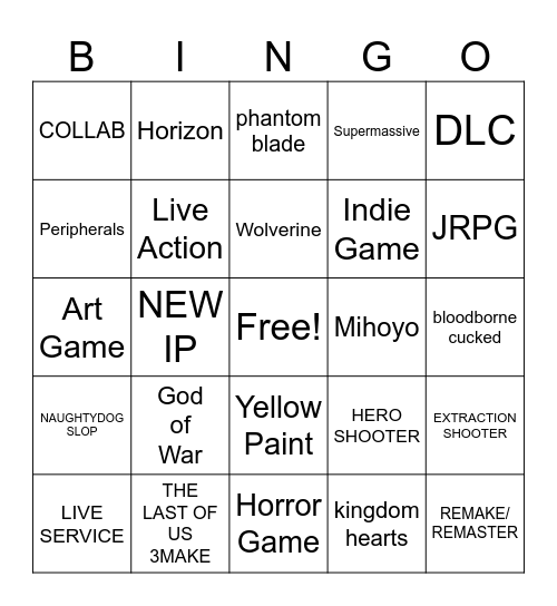State of Gay Predictions sorta Bingo Card