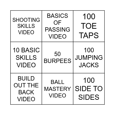 GUARDIANS AT-HOME PRACTICE BINGO Card