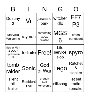 State of Play Sep 2026 Bingo Card