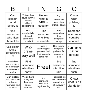 Find Someone Who... Bingo Card