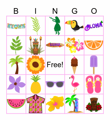 Aloha, Summer! Bingo Card