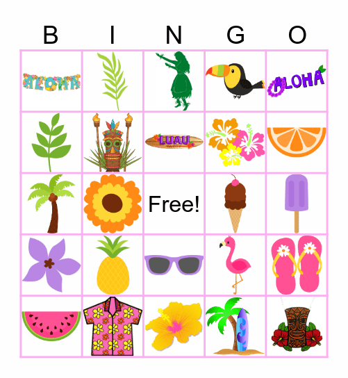 Aloha, Summer! Bingo Card