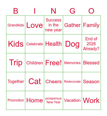 December BINGO Card