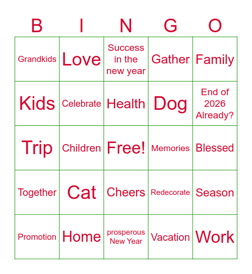December BINGO Card