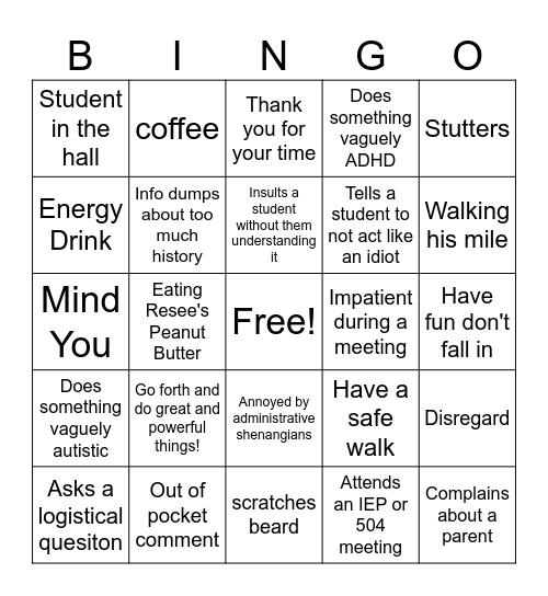 Turzai Isisms Bingo Card