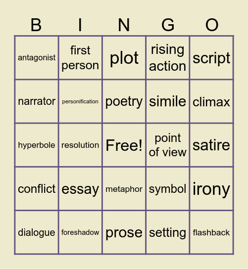 Writers Guild Bingo Card