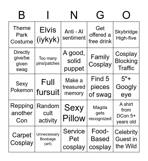 DRAGONCON BINGO 2026 Bingo Card