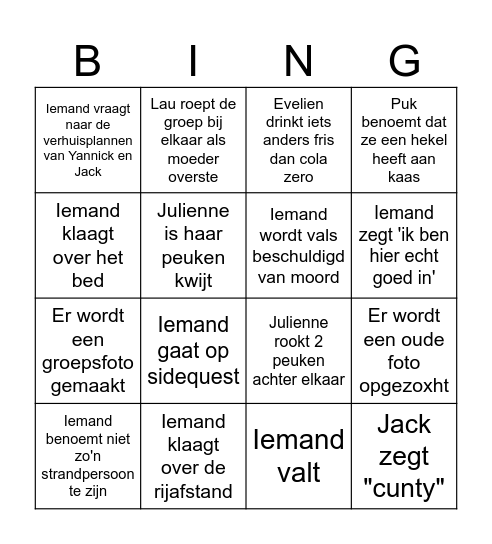 Nino Bingo Card