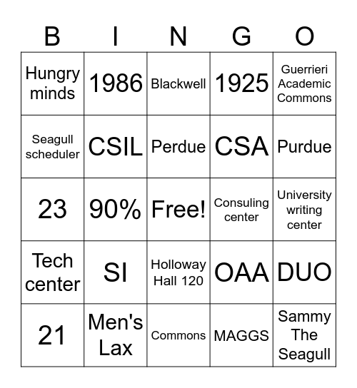 No stupid questions BINGO Card