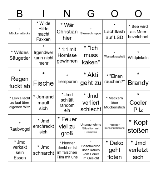 Faszination John Bingo Card