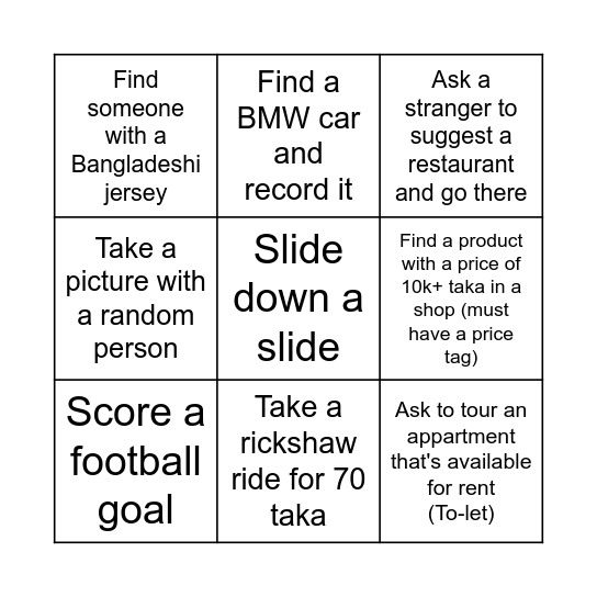 Balesh Bingo Card
