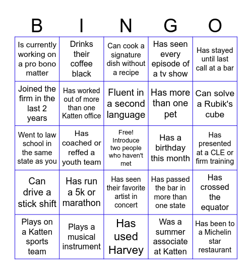 ILF Bingo Card