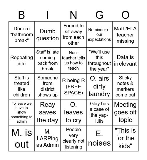 Data Day Bingo Card