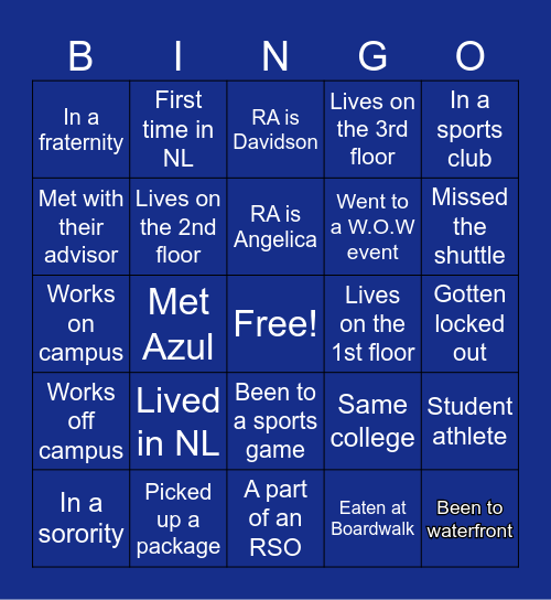 Falcon Bingo Card