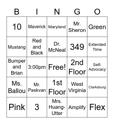 Hallie Wells Bingo Card