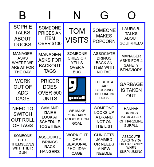 RETIQUE PRODUCTION BINGO Card